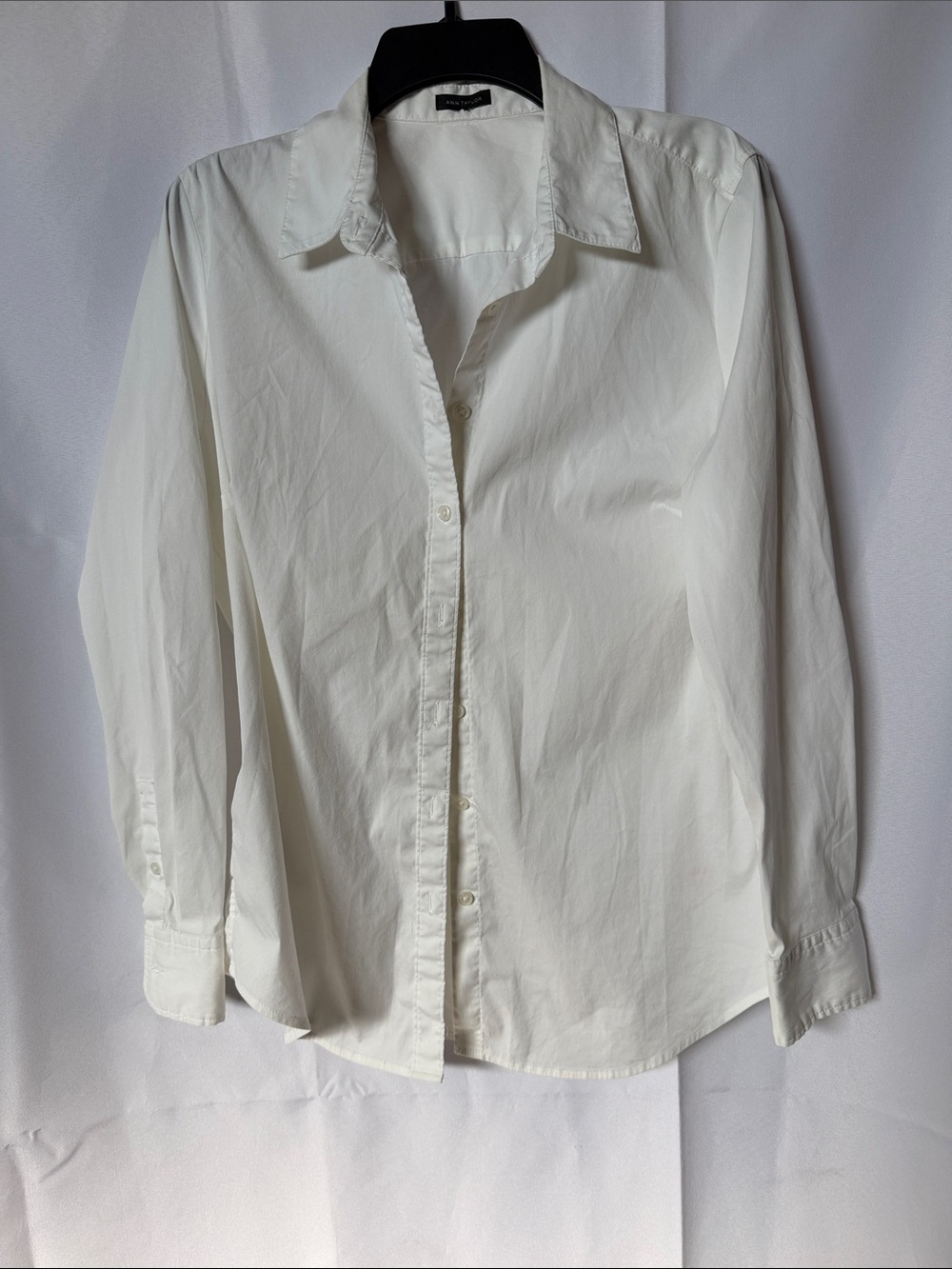 Classic White Button-Up Shirt - Women's Long Sleeve